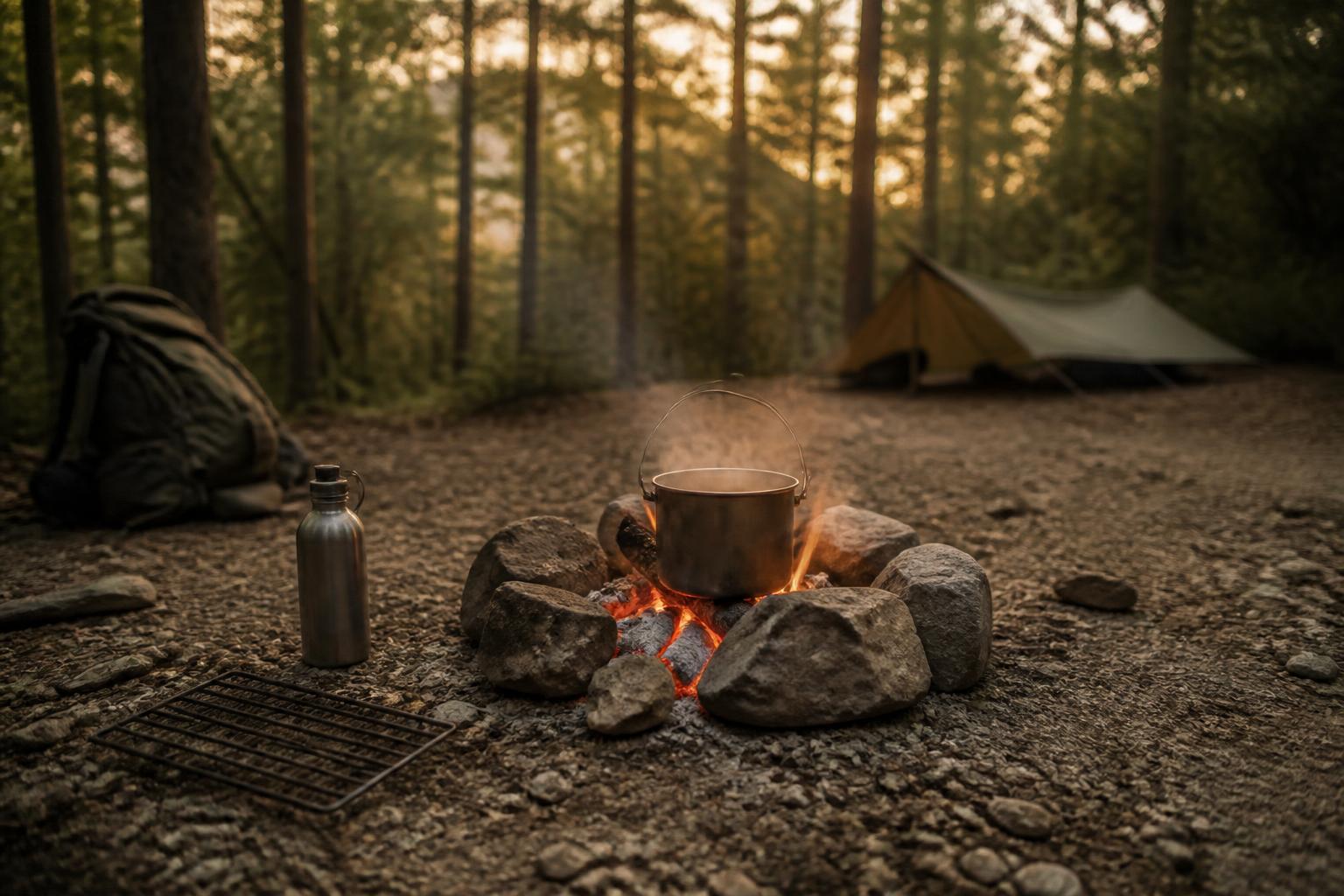 Cuisiner au feu de bois en bivouac : matériel, techniques, sécurité